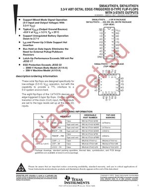 SN74LVTH374PWRE4 datasheet  